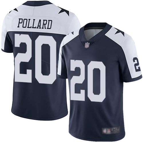 Men Dallas Cowboys Limited Navy Blue Tony Pollard Alternate #20 Vapor Untouchable Throwback NFL Jersey